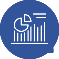Statistics - Accent Blue Chat Bubble